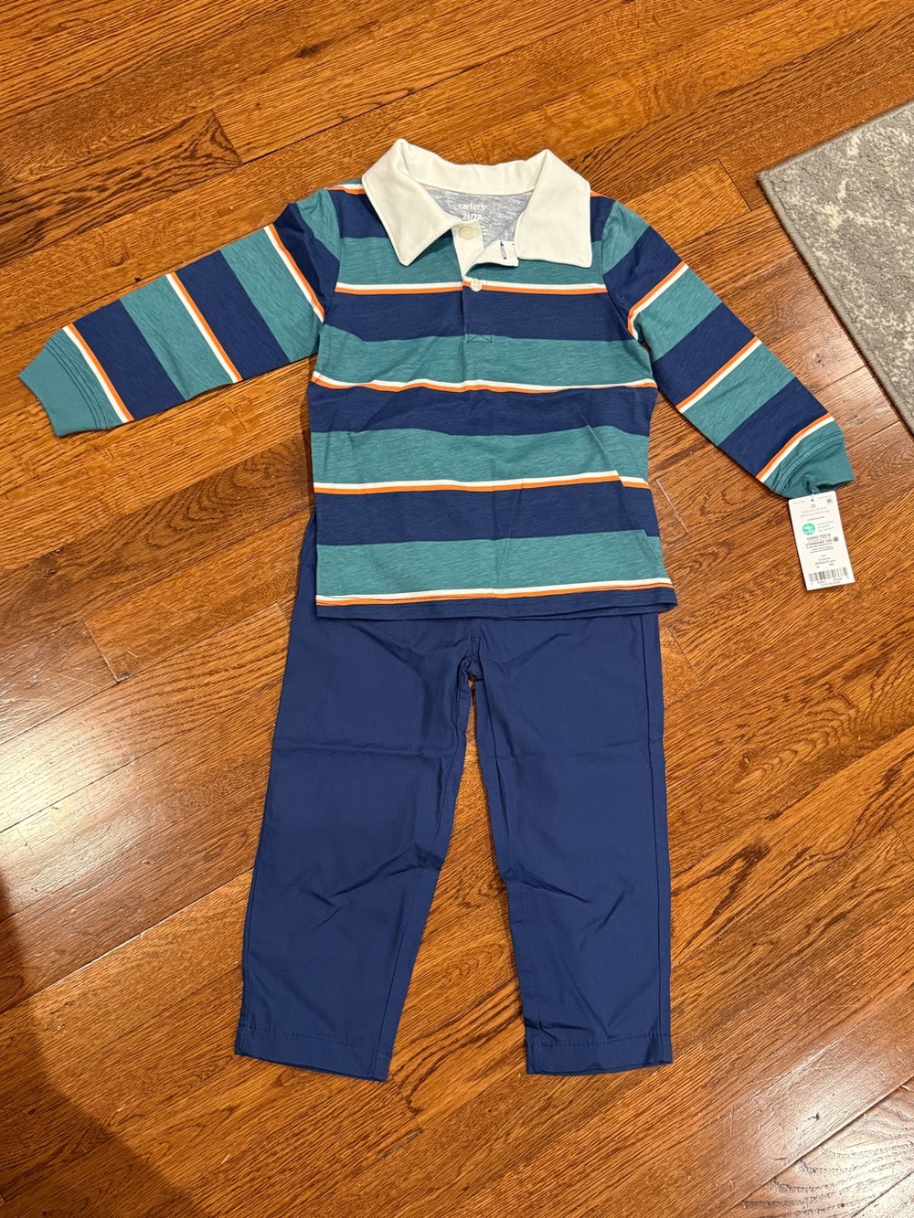 Carter's Striped Polo-Style Shirt & Pants Set 2T